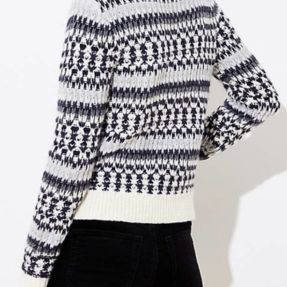 LOFT STITCHED STRIPE TURTLENECK SWEATER COZY, ALPACA - Picture 2 of 9